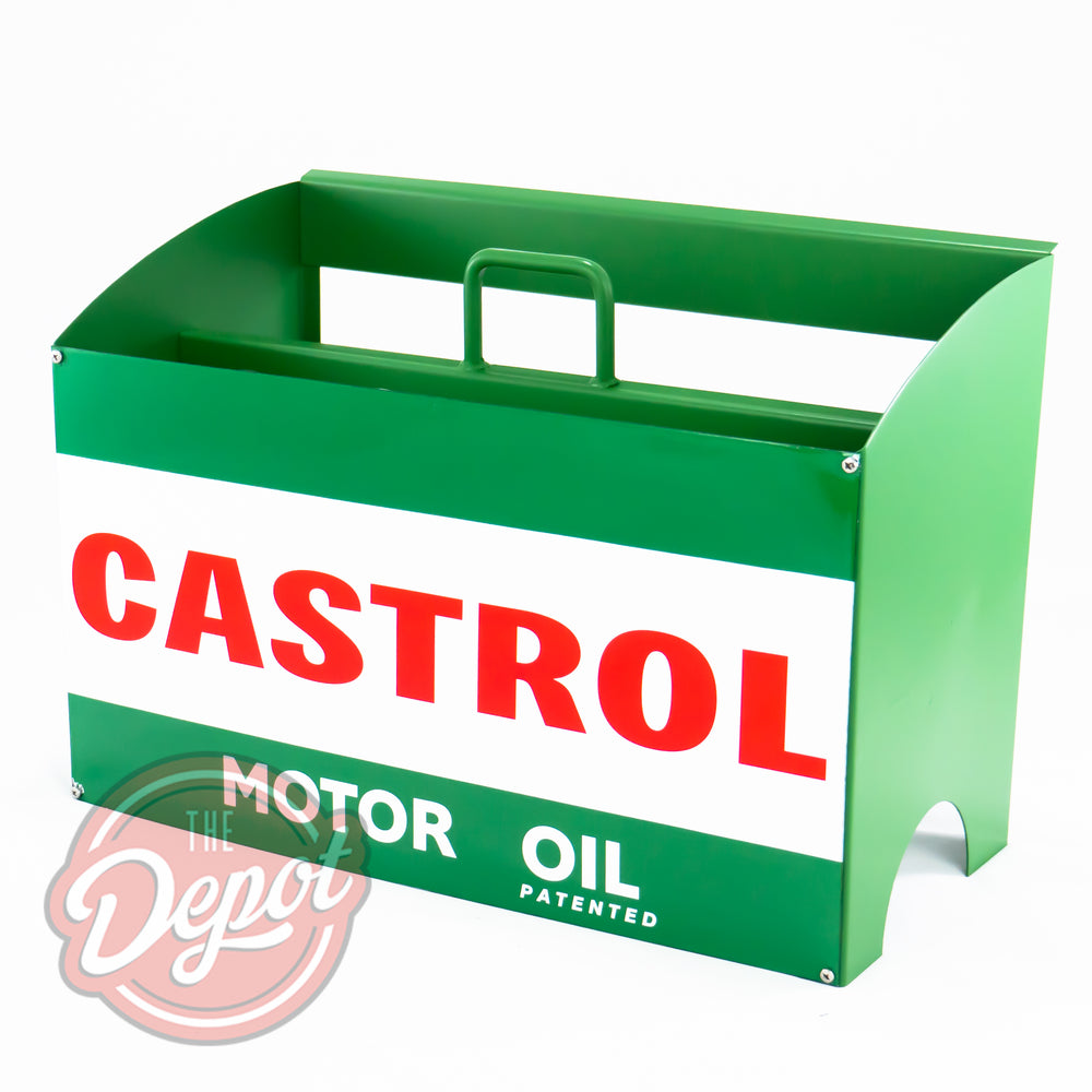 Reproduction Oil Bottle Rack - Castrol (Enamel)