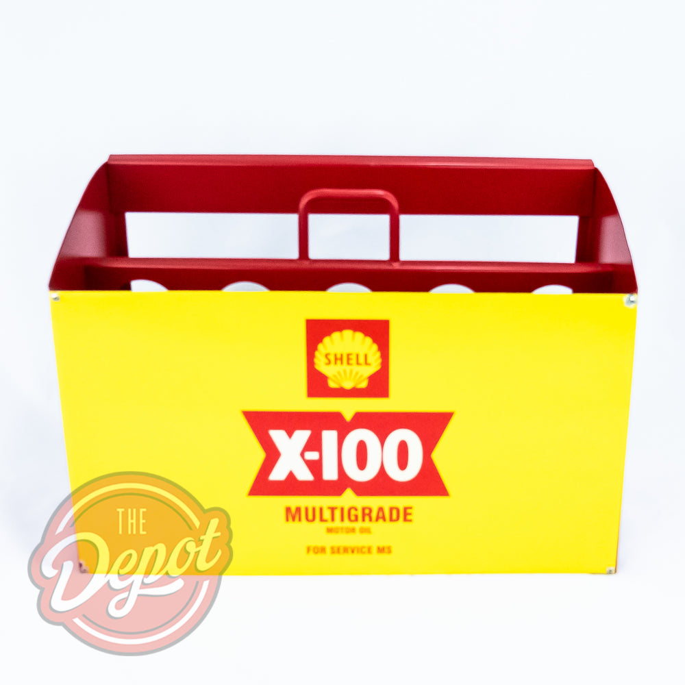 Shell Oil Rack Reproduction Oil Bottle Rack - Shell X-100 (Enamel) – The Depot