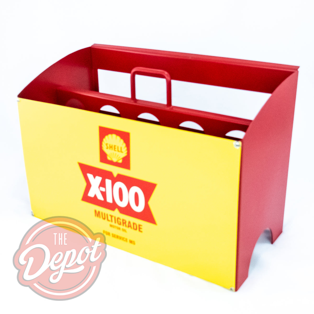Shell Oil Can Rack Reproduction Oil Bottle Rack - Shell X-100 (Enamel) – The Depot