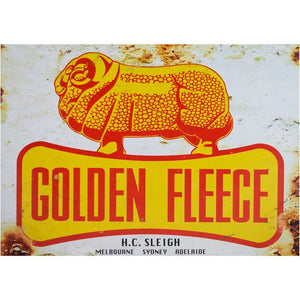 Tin Sign - Golden Fleece Dogbone & Ram (Rusted)