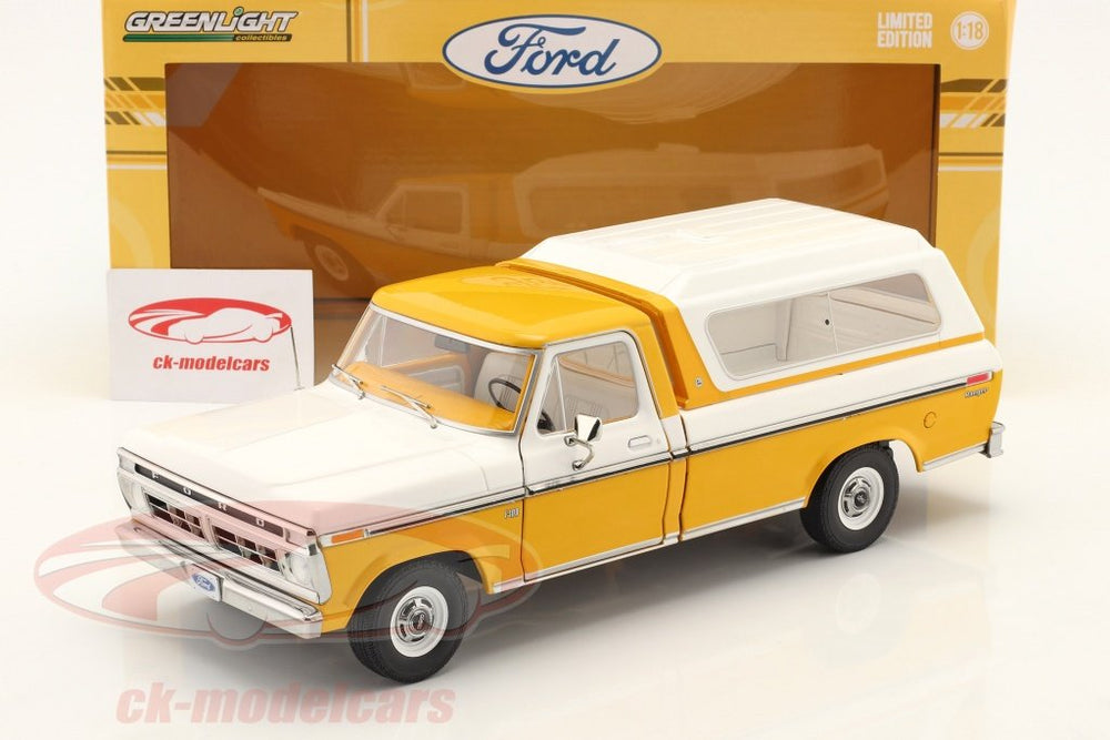 1975 Ford F-100 (Yellow W/Canopy) 1:18 Model