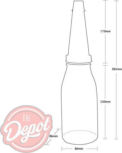 Reproduction Glass Oil Bottle - Texaco Quart (Bottle only)