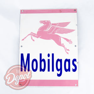 Enamel Sign - Mobilgas Pink