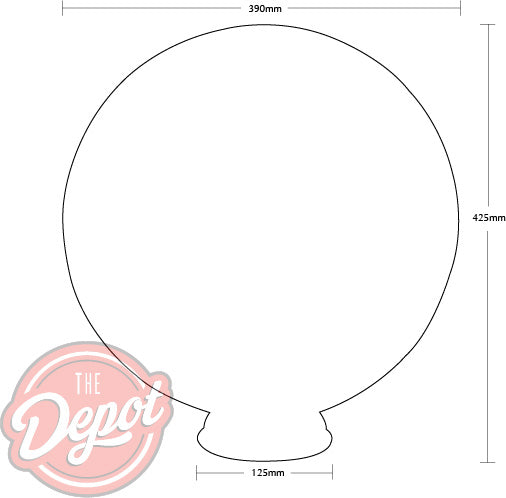 Bowser Globe (Round Opal) - Castrol Black