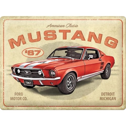 Tin Sign - '67 Ford Mustang GT (Large)