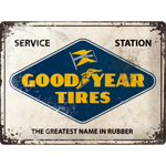 Tin Sign - Goodyear Logo on White (Large)