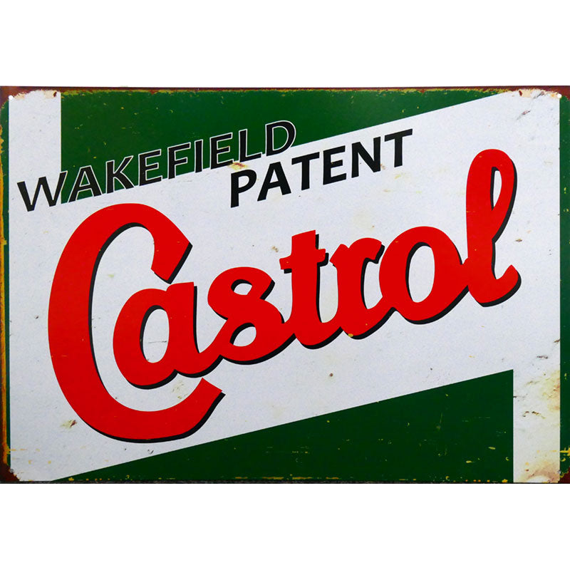 Tin Sign - Wakefield Patent Castrol (Rusted)