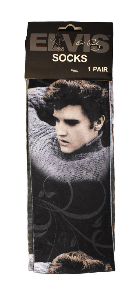 Elvis Socks Blue Sweater