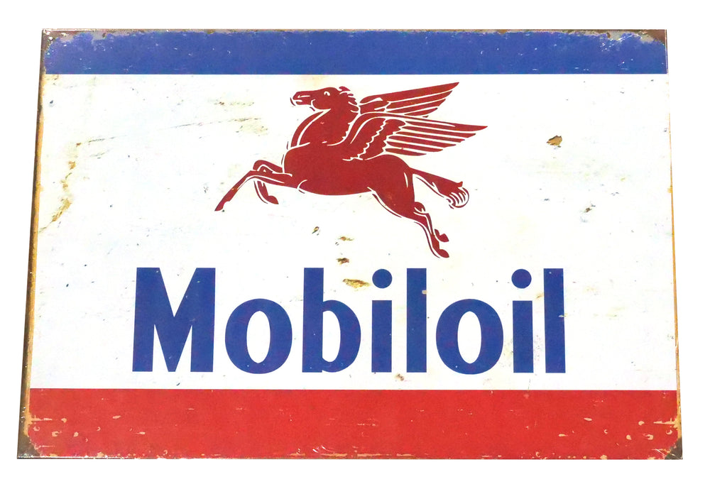 Tin Sign - Mobil Oil Pegasus (Rusted)