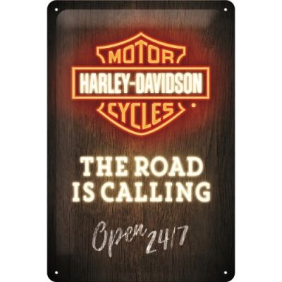 Tin Sign - Harley Davidson "Road is Calling" (Medium)