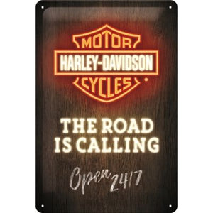 Tin Sign - Harley Davidson "Road is Calling" (Medium)