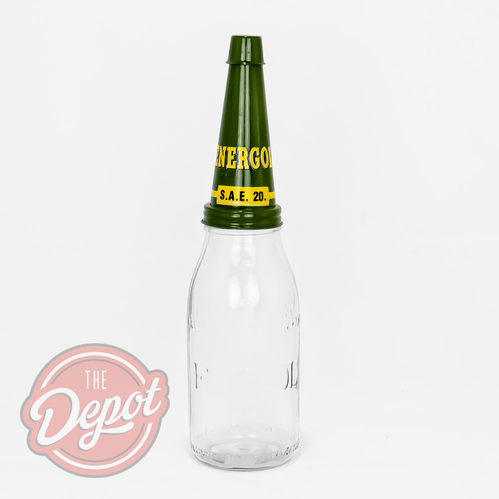 Reproduction Glass Oil Bottle - Energol Quart