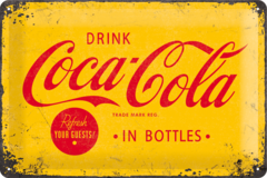 Tin Sign - Coca Cola Yellow (Medium)