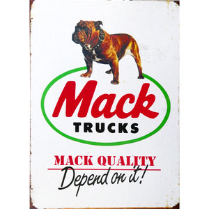 Tin Sign - Mack Truck Logo (Rusted)
